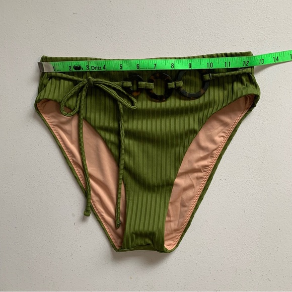 J Crew Size Small Wide-Rib High-Rise Bikini Bottom in Canteen Green NWT - Picture 9 of 12